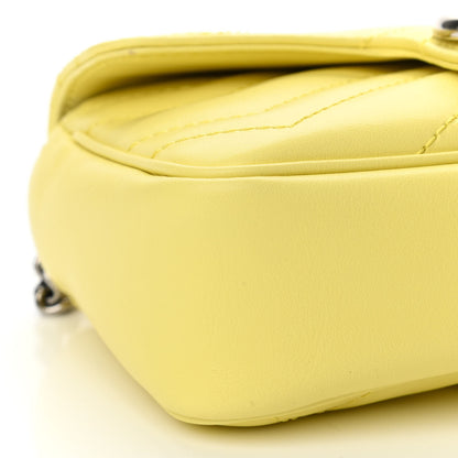 Gucci Calfskin Matelasse Super Mini GG Marmont Shoulder Bag Banana 9 of 11
