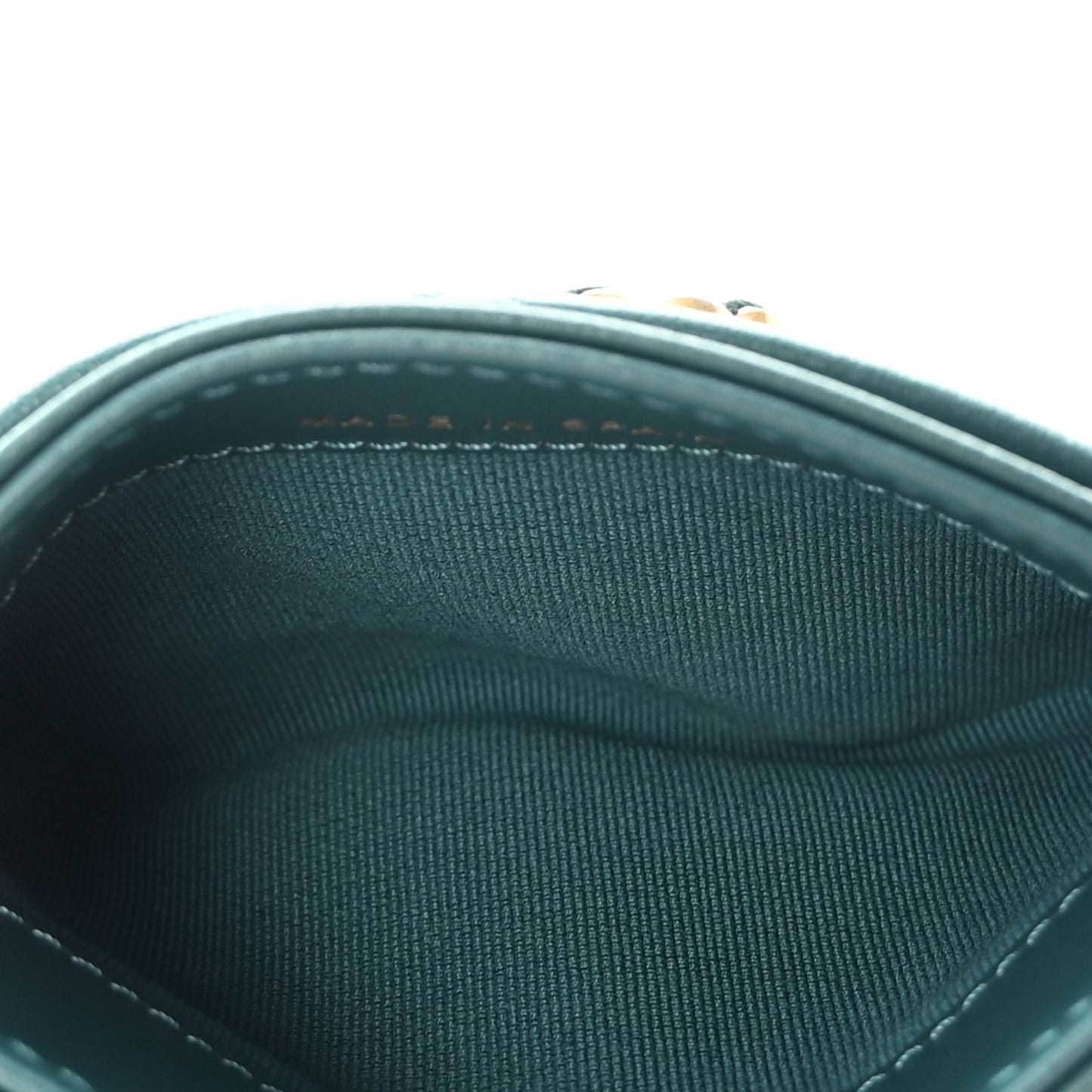 Lambskin Quilted Chanel 19 Card Holder Dark Green