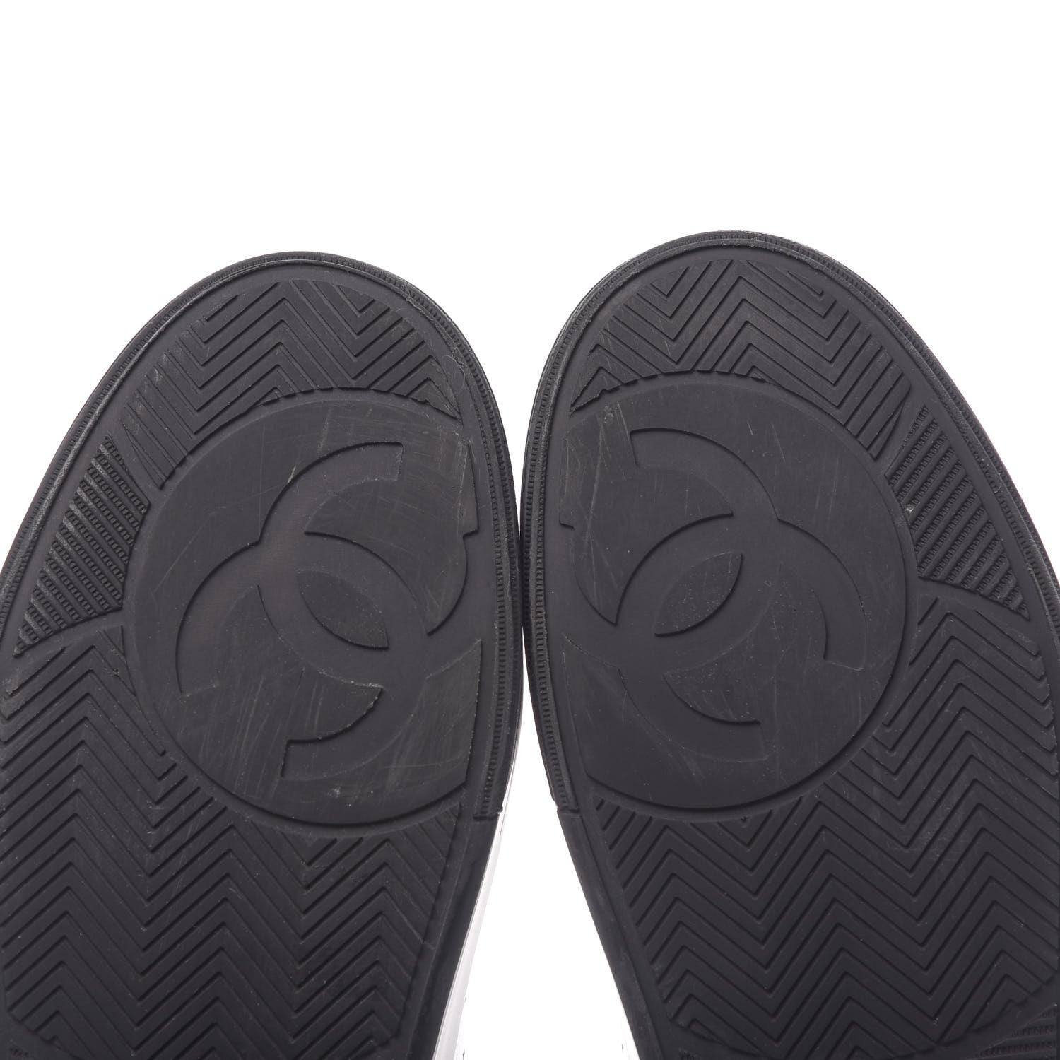 Chanel Calfskin Mens Logo Sneakers 43 Black White 10 of 11