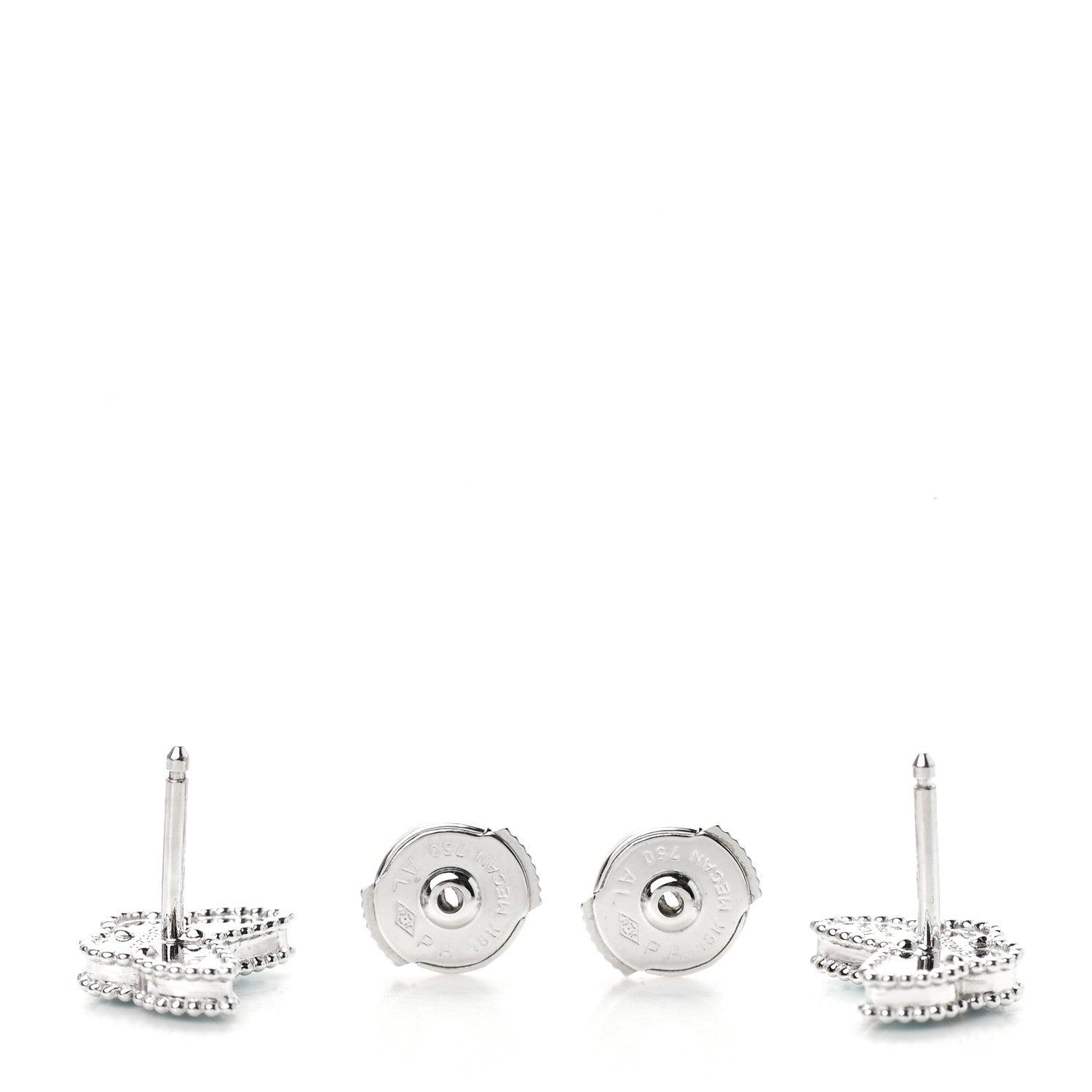 Van Cleef & Arpels 18K White Gold Turquoise Sweet Alhambra Butterfly Earrings 3 of 6