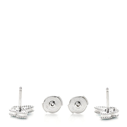 Van Cleef & Arpels 18K White Gold Turquoise Sweet Alhambra Butterfly Earrings 3 of 6