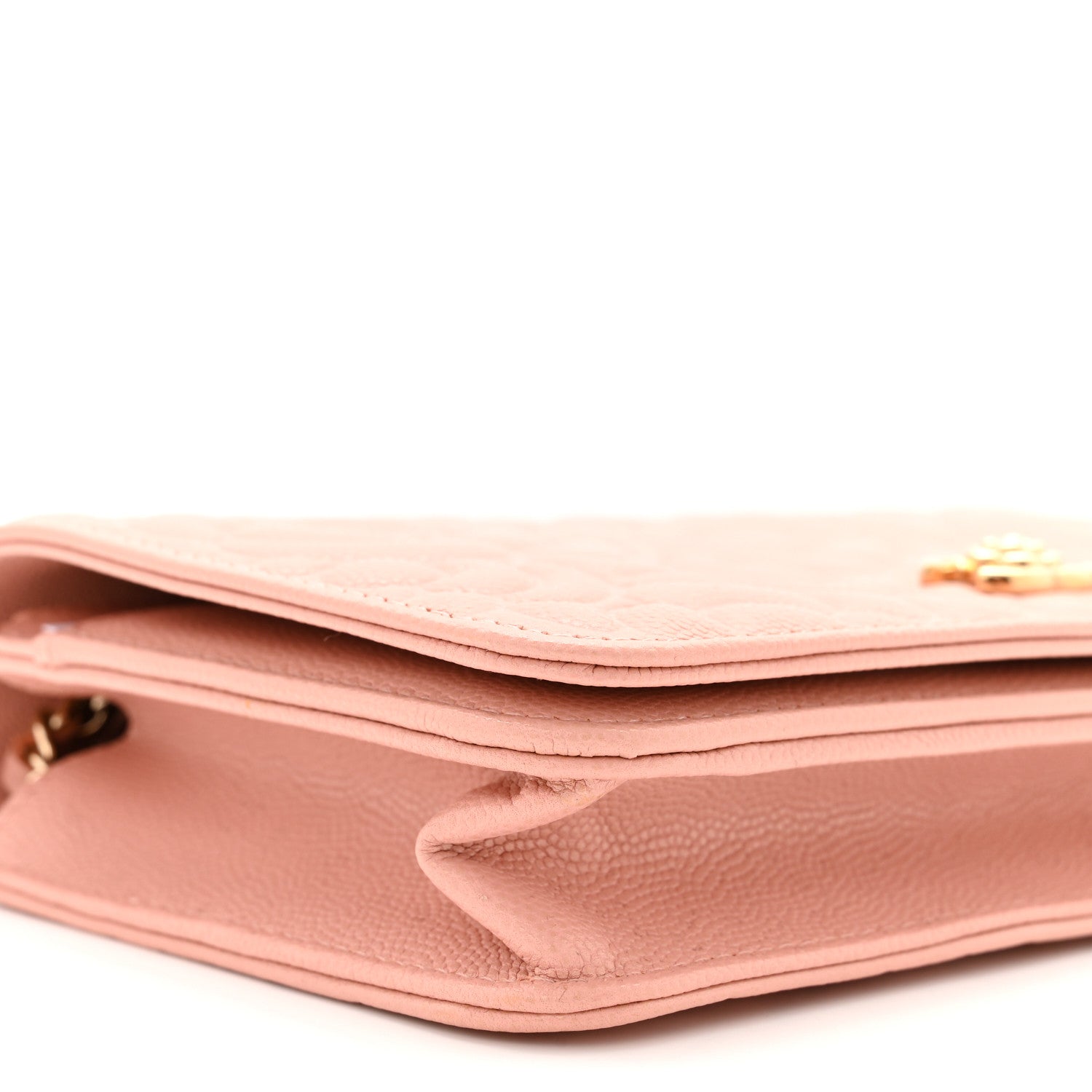 Chanel Caviar Camellia Embossed Wallet On Chain WOC Pink 10 of 12