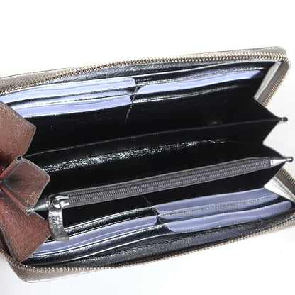 Saint Laurent Metallic Calfskin Belle De Jour Zip Around Wallet Moon 11 of 14