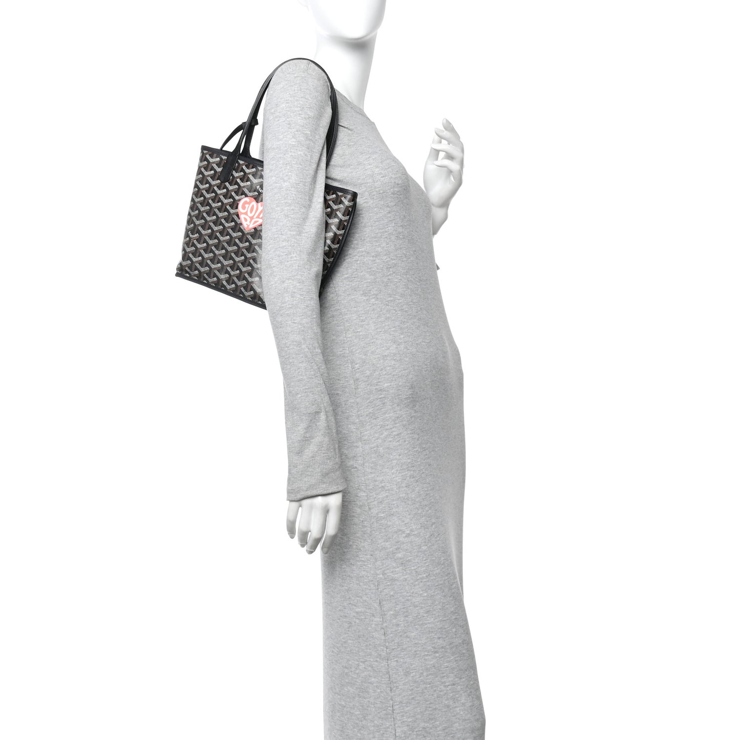 Goyardine Coeur Reversible Mini Anjou Black
