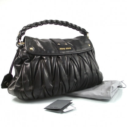 Miu Miu Leather Matelasse Coffer Hobo Black 6 of 11