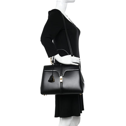 Celine Satinated Calfskin Medium 16 Top Handle Bag Black 2 of 12