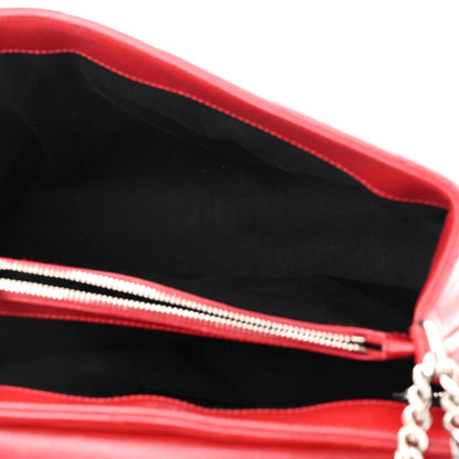 Saint Laurent Calfskin Y Quilted Monogram Medium Loulou Chain Satchel Rouge Eros 5 of 16