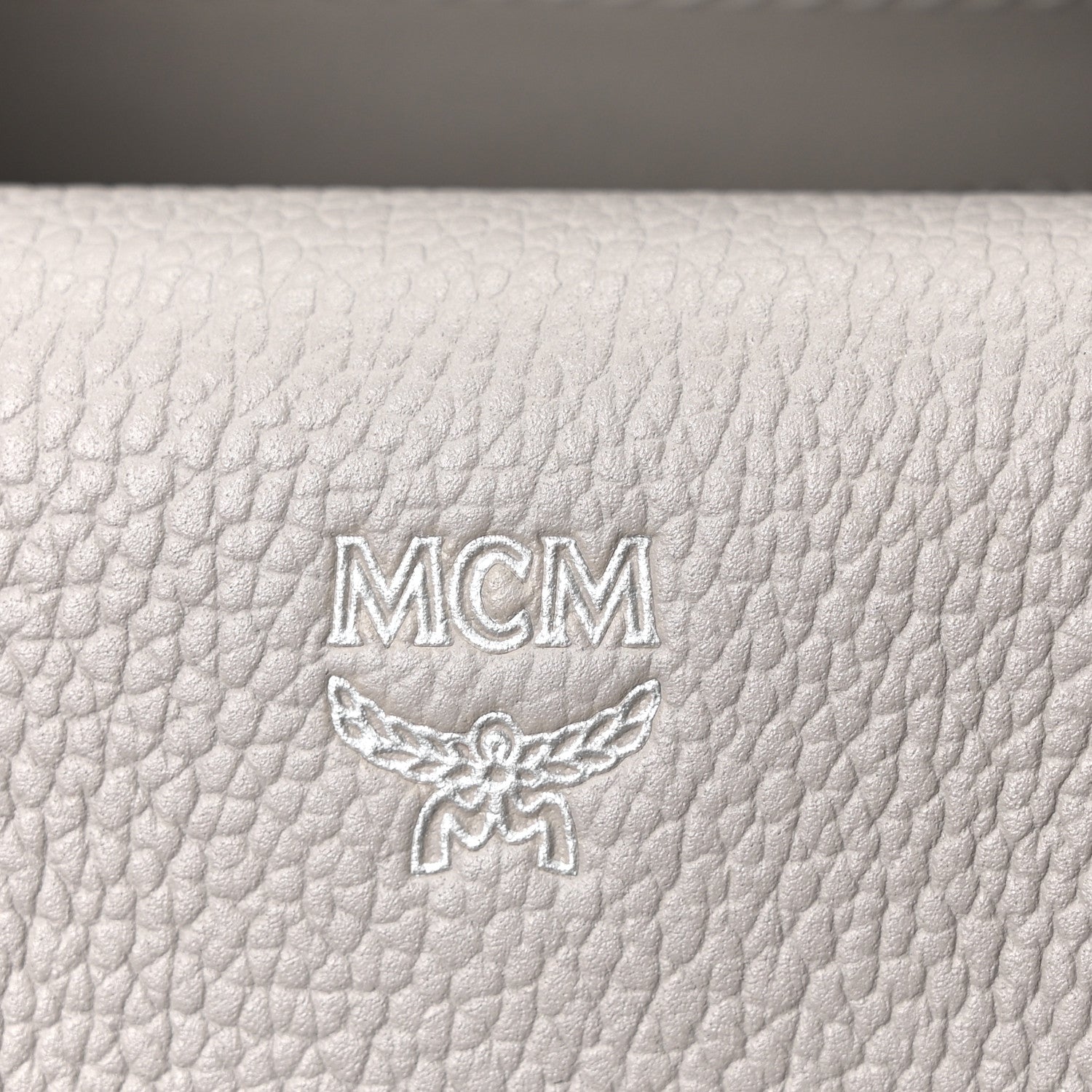 MCM Grained Calfskin Small Milla Tote Arch Grey 6 of 9