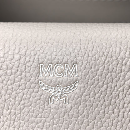 MCM Grained Calfskin Small Milla Tote Arch Grey 6 of 9