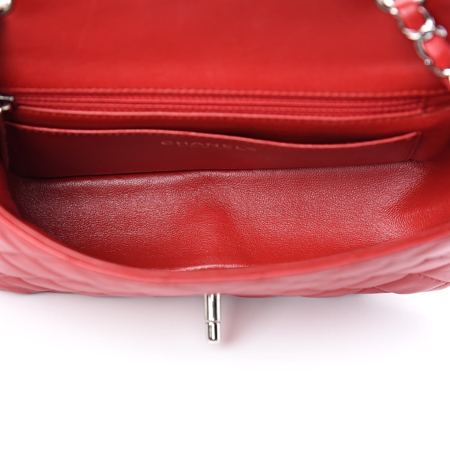 Chanel Lambskin Quilted Mini Rectangular Flap Red 5 of 12