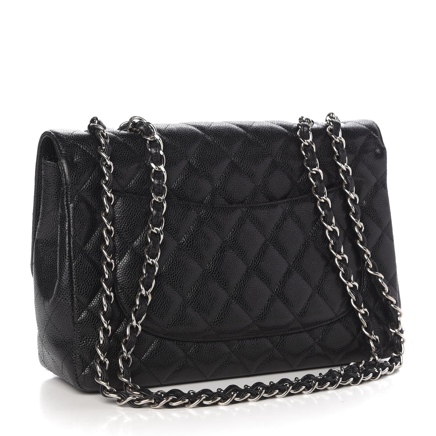 Chanel Caviar Quilted Jumbo Single Flap Black 3 of 11