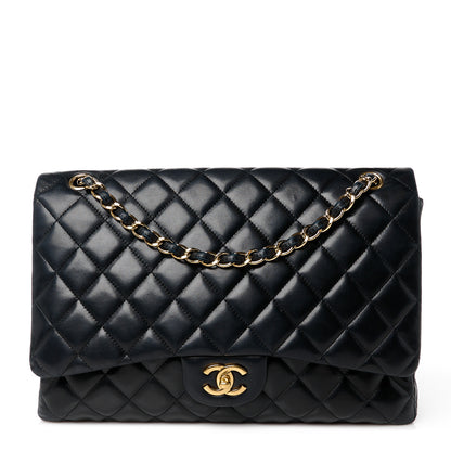 Chanel Lambskin Quilted Maxi Single Flap Black 1 of 12