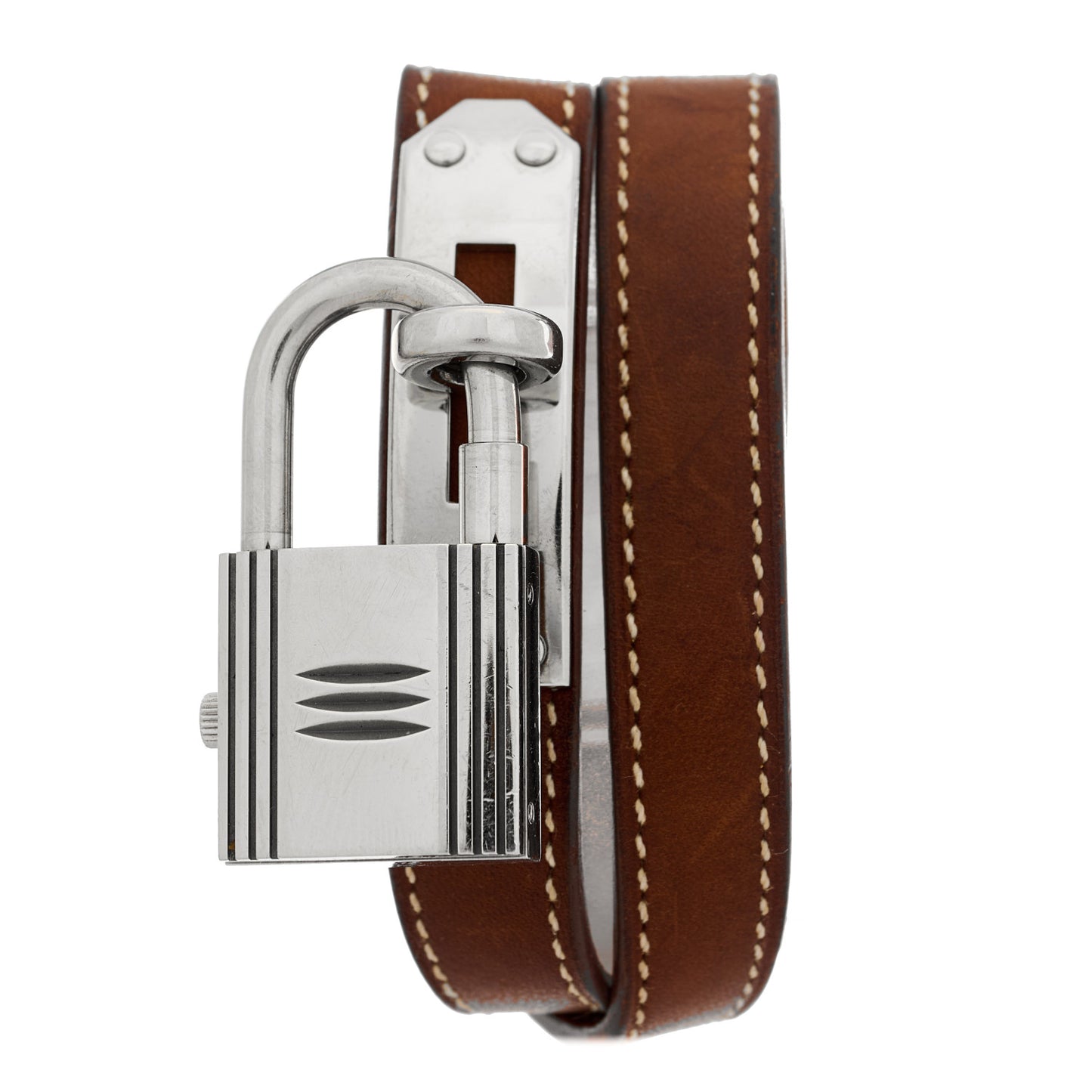 Stainless Steel Barenia 20mm Kelly Cadena Double Tour Quartz Watch Fauve