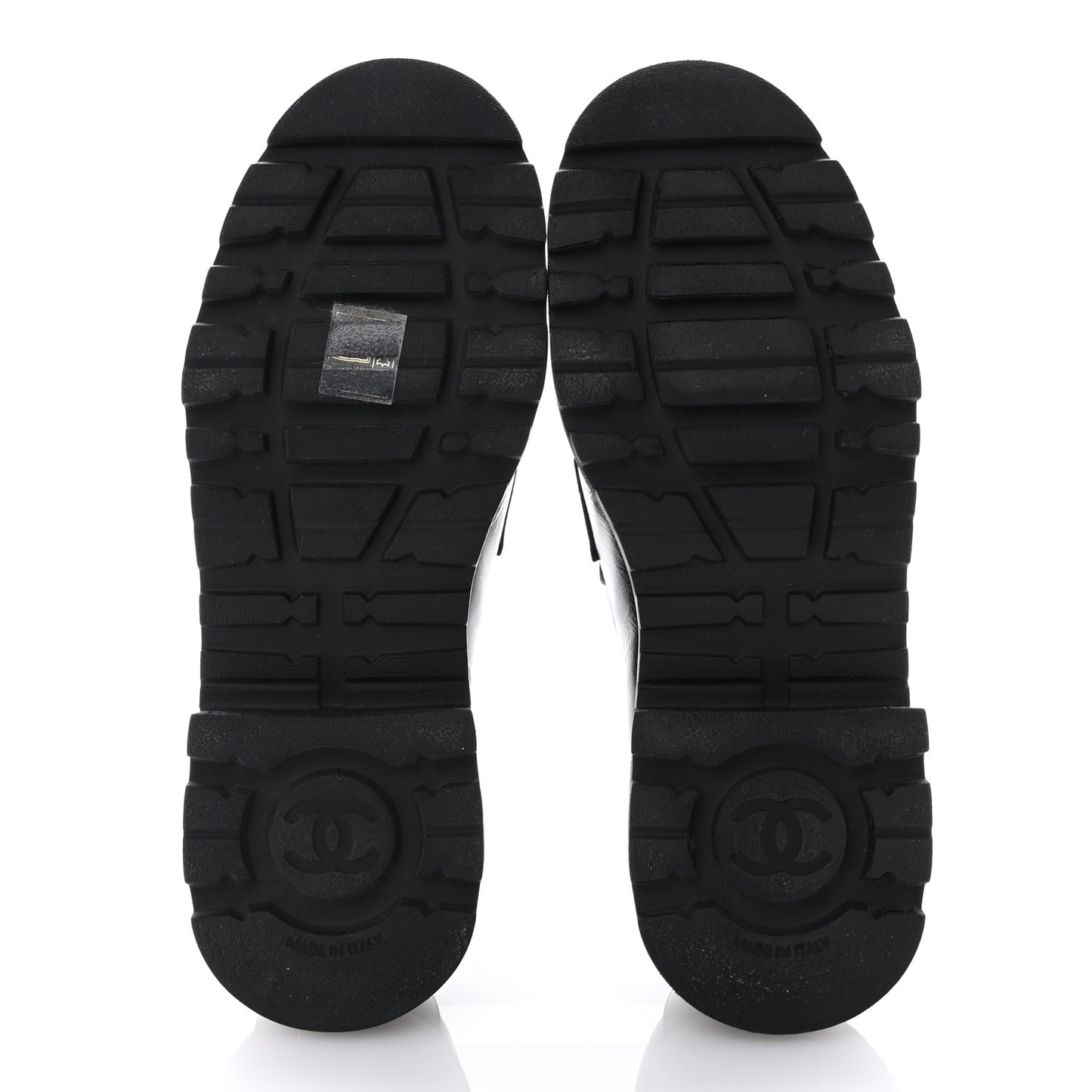 Shiny Calfskin Logo Loafers 36.5 Black