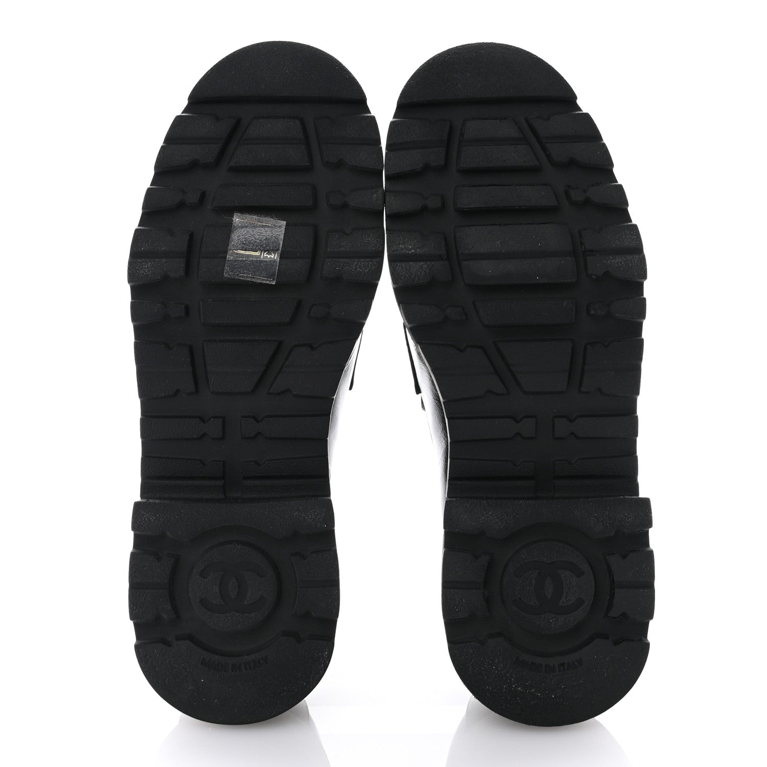 Chanel Shiny Calfskin Logo Loafers 36.5 Black 5 of 11