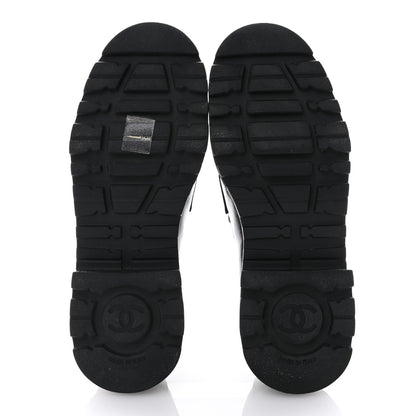 Chanel Shiny Calfskin Logo Loafers 36.5 Black 5 of 11