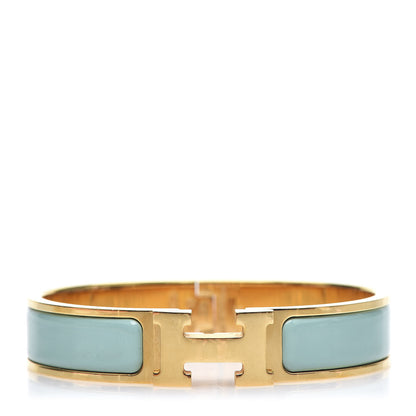 Hermes Enamel Narrow Clic Clac H Bracelet PM Vert Aqua 1 of 3