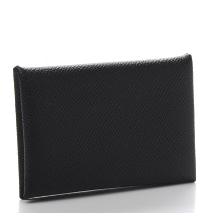 Hermes Epsom Calvi Card Case Black 3 of 10