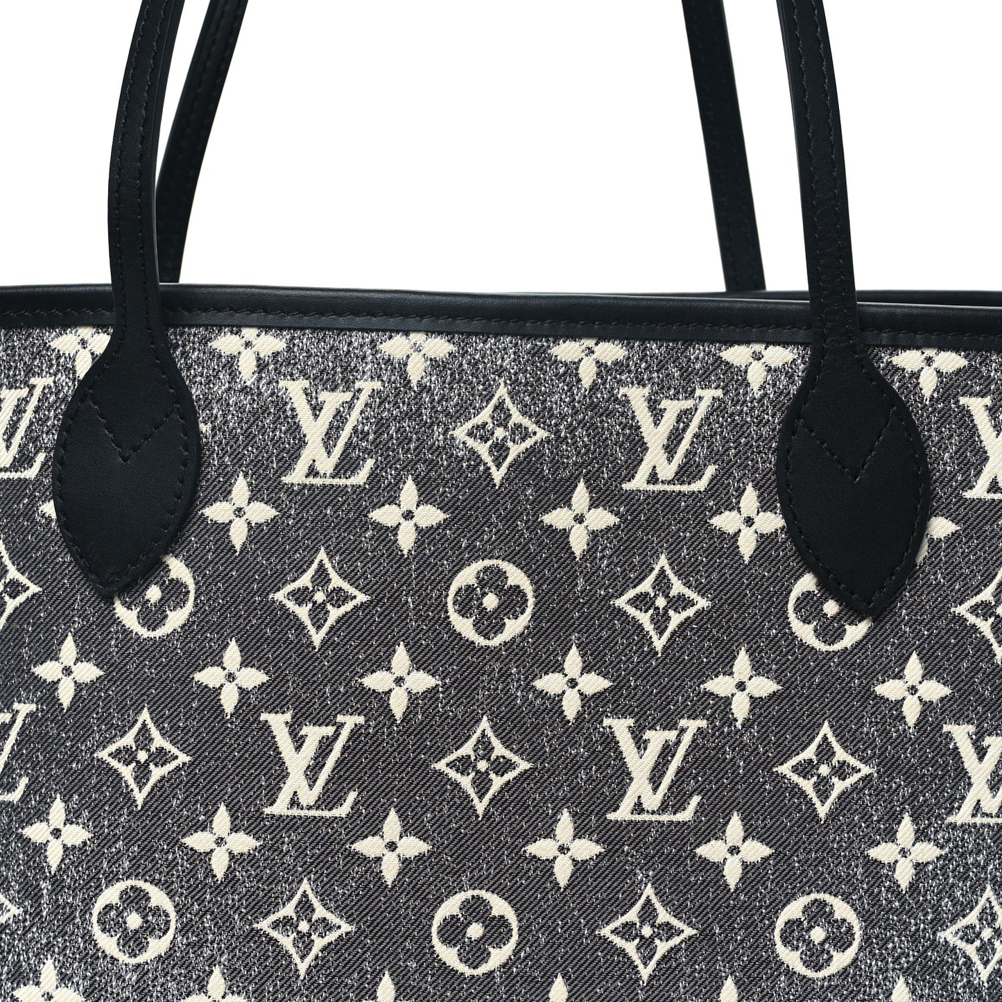 Denim Monogram Jacquard Neverfull MM Grey