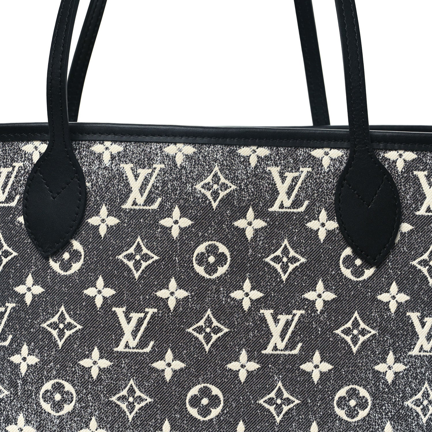 Louis Vuitton Denim Monogram Jacquard Neverfull MM Grey 8 of 11