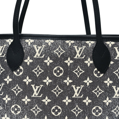 Louis Vuitton Denim Monogram Jacquard Neverfull MM Grey 8 of 11