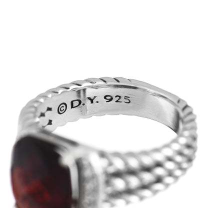David Yurman Sterling Silver Diamond Garnet 10mm Petite Wheaton Ring 49 4.75 5 of 5