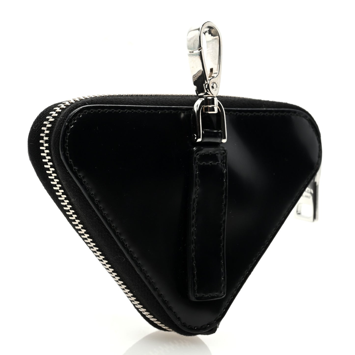 Spazzolato Triangle Coin Pouch Bag Charm Black