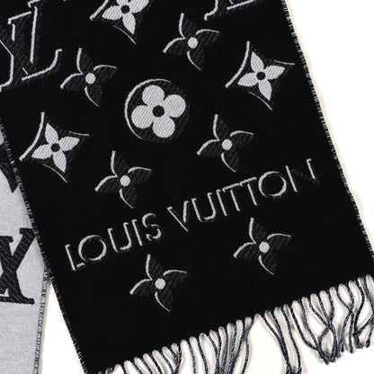 Louis Vuitton Wool Monogram LV Essential Shine Scarf Black 3 of 4