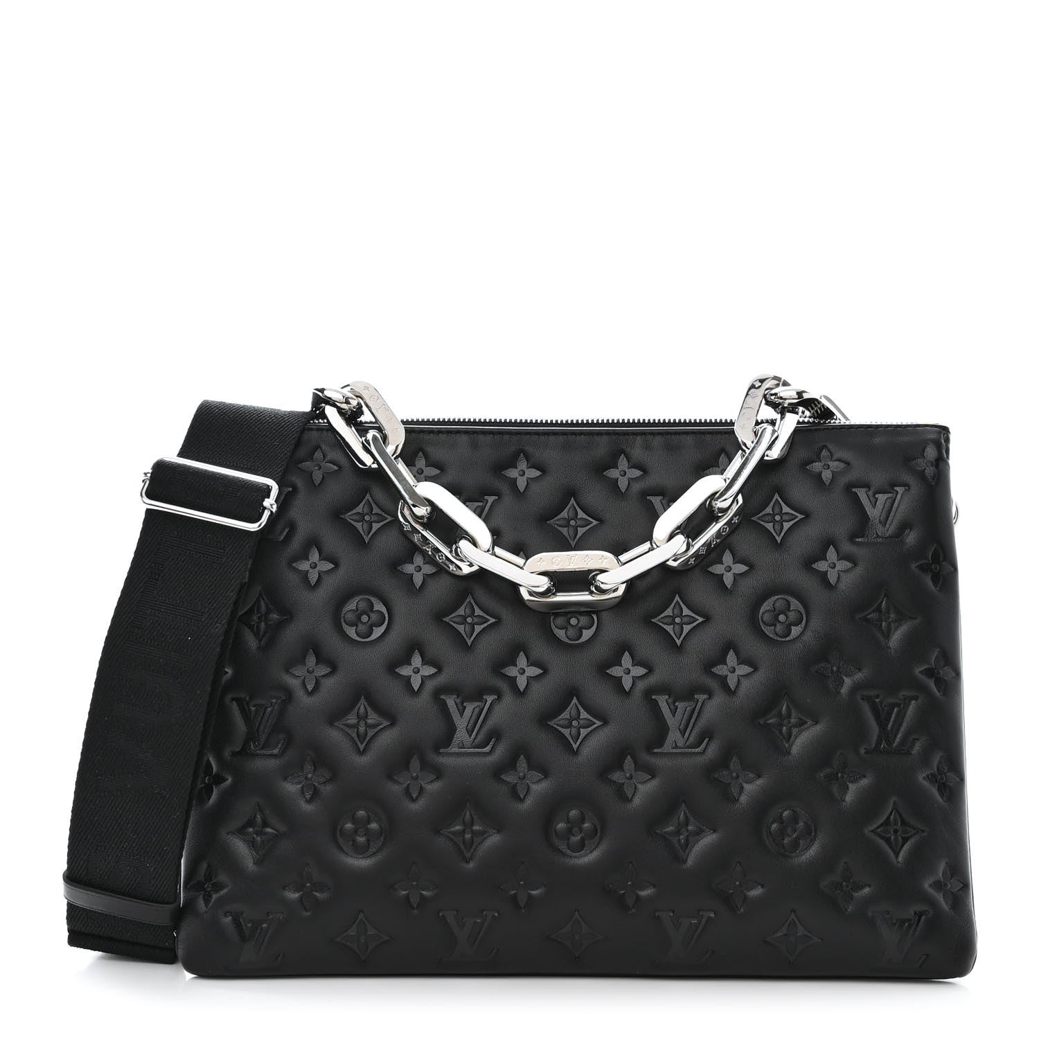 Louis Vuitton Lambskin Embossed Monogram Coussin MM Black 1 of 11