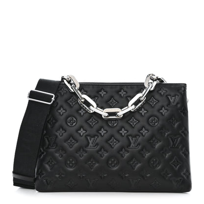 Louis Vuitton Lambskin Embossed Monogram Coussin MM Black 1 of 11