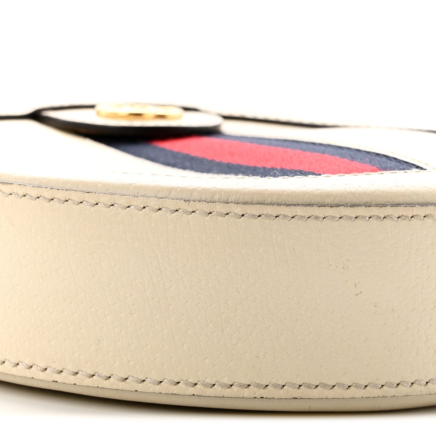 Gucci Textured Calfskin Web Mini Ophidia Round Shoulder Bag Mystic White 9 of 10