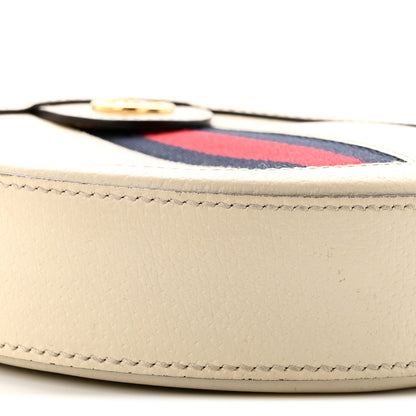 Gucci Textured Calfskin Web Mini Ophidia Round Shoulder Bag Mystic White 9 of 10
