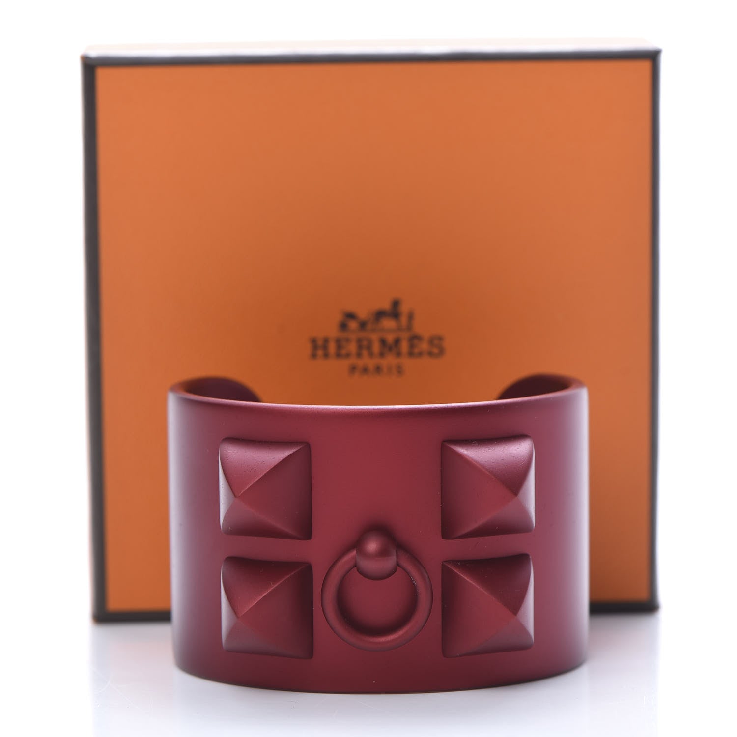 Hermes Aluminium Sunset Collier De Chien CDC Bracelet T2 Rouge H 5 of 5