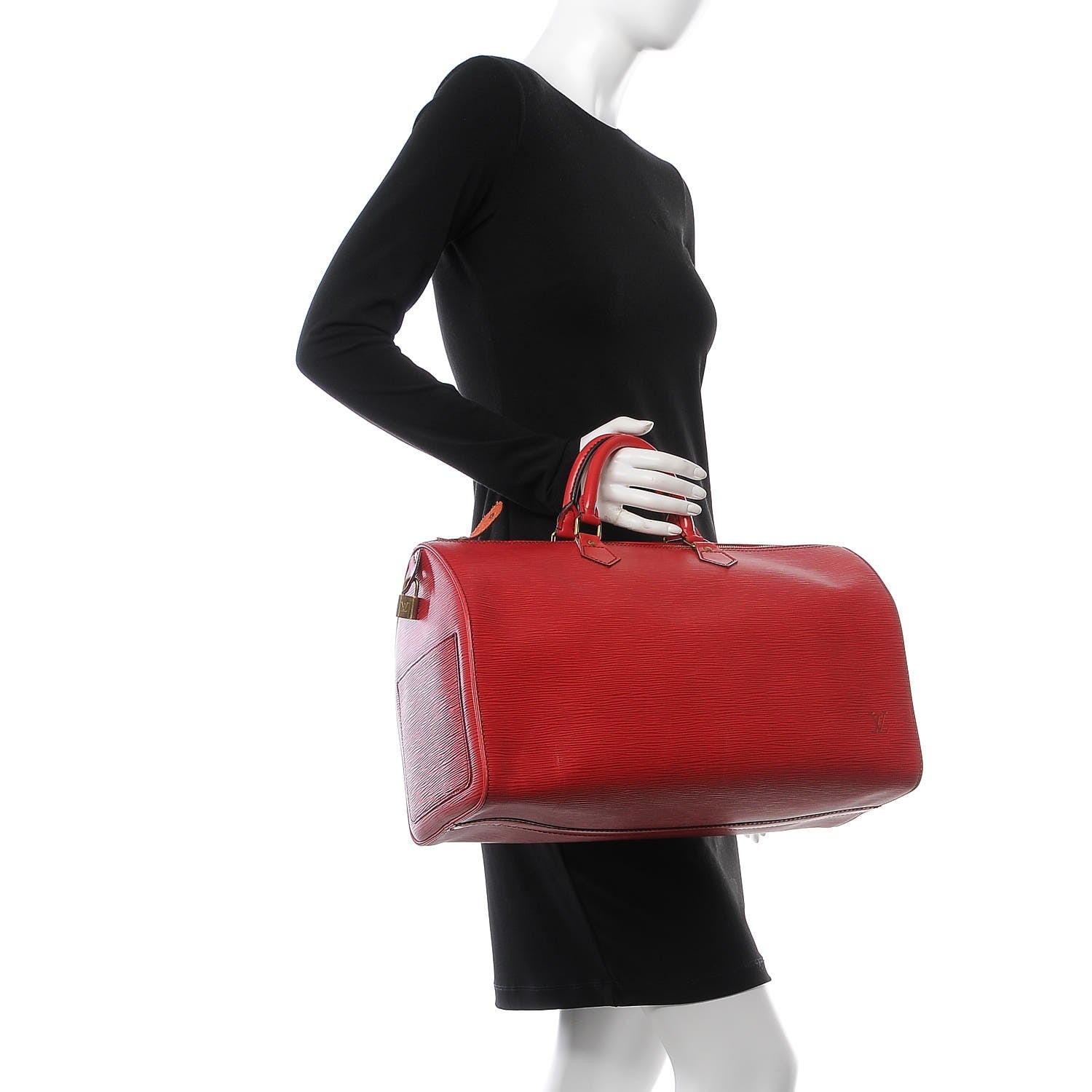 Louis Vuitton Epi Speedy 40 Castillan Red 2 of 18