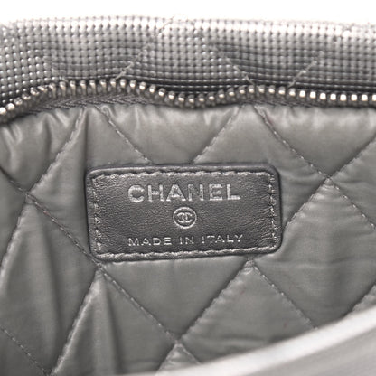 Chanel Metallic Calfskin Quilted Pixel Effect CC Beauty Clutch Silver 6 of 9