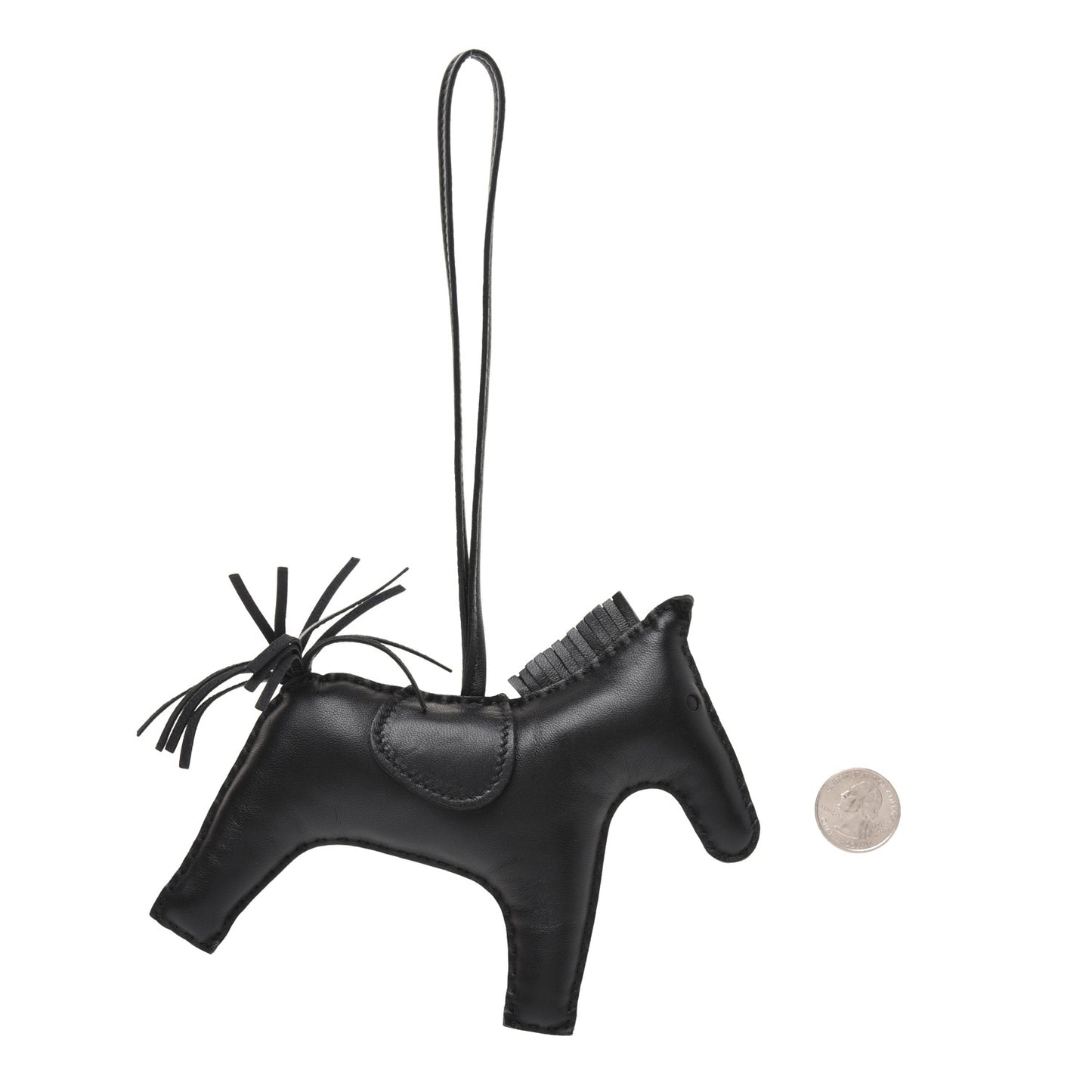 Milo Lambskin Grigri Rodeo Horse Bag Charm GM So Black