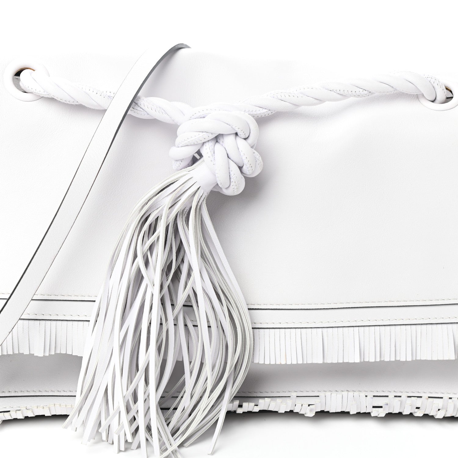 Valentino Garavani Calfskin The Rope Crossbody Bag White 7 of 9