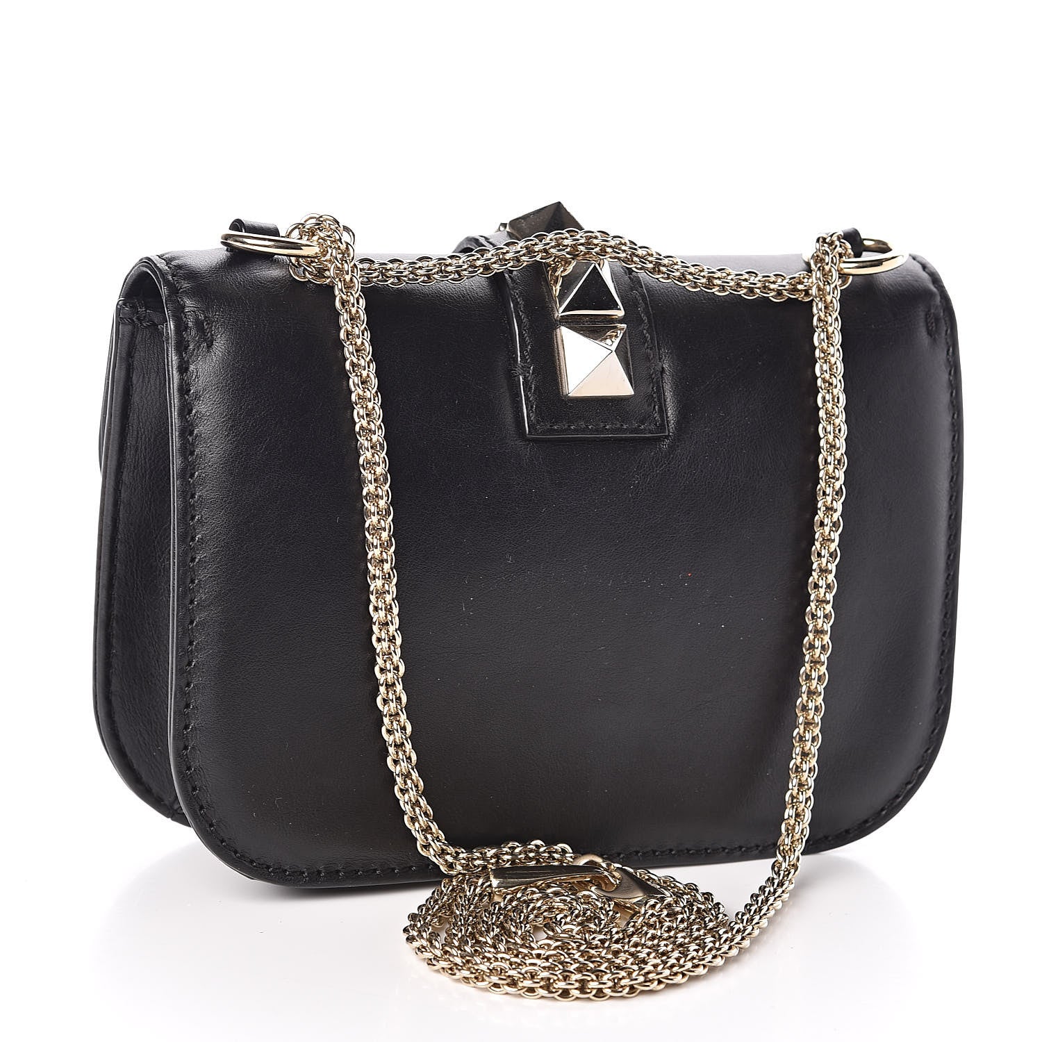 Valentino Garavani Vitello Small Glam Lock Rockstud Flap Black 4 of 12