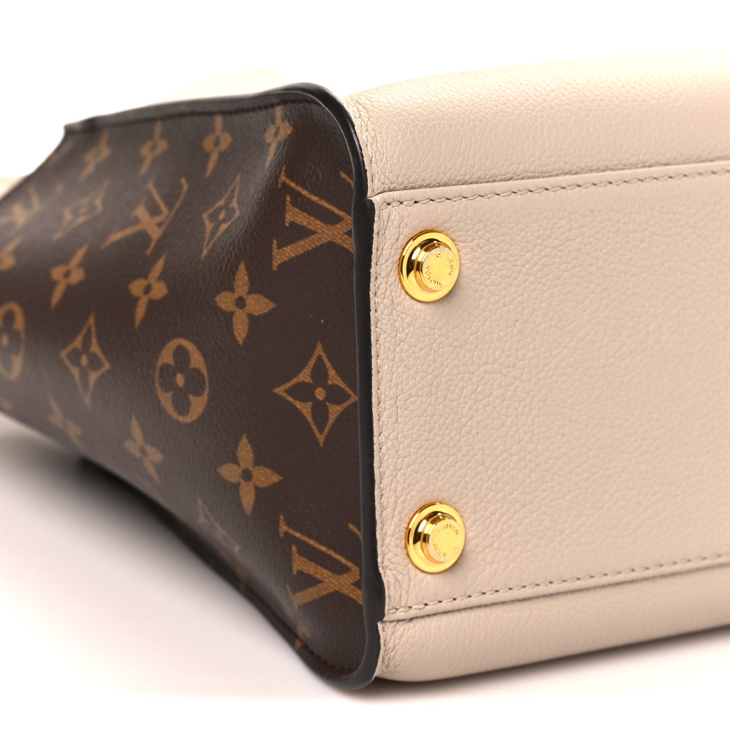 Louis Vuitton Calfskin Monogram On My Side MM Greige 1891215