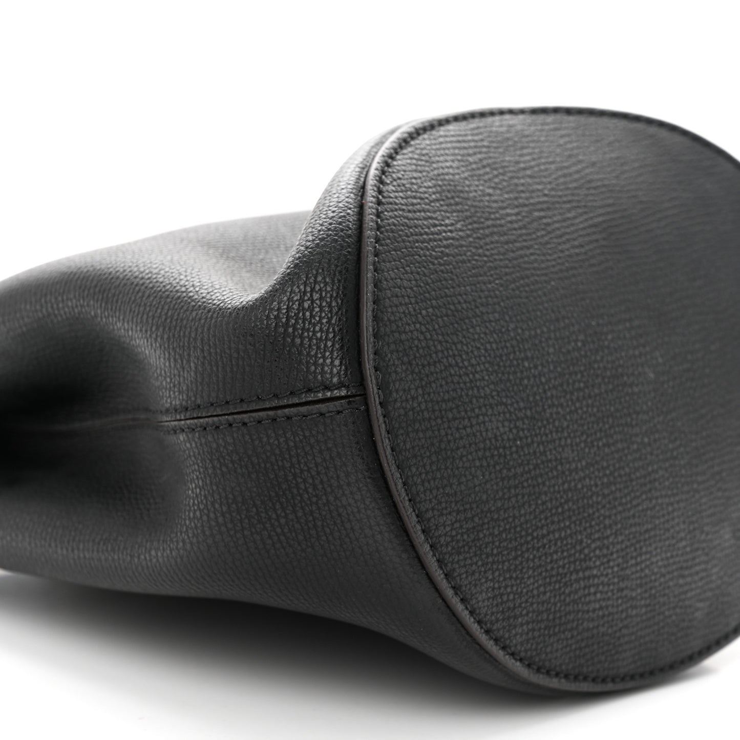 London Grainy Calfskin Small Lorne Bucket Crossbody Black