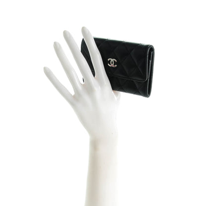 Chanel Lambskin Quilted Flap Card Holder Black 2 of 8