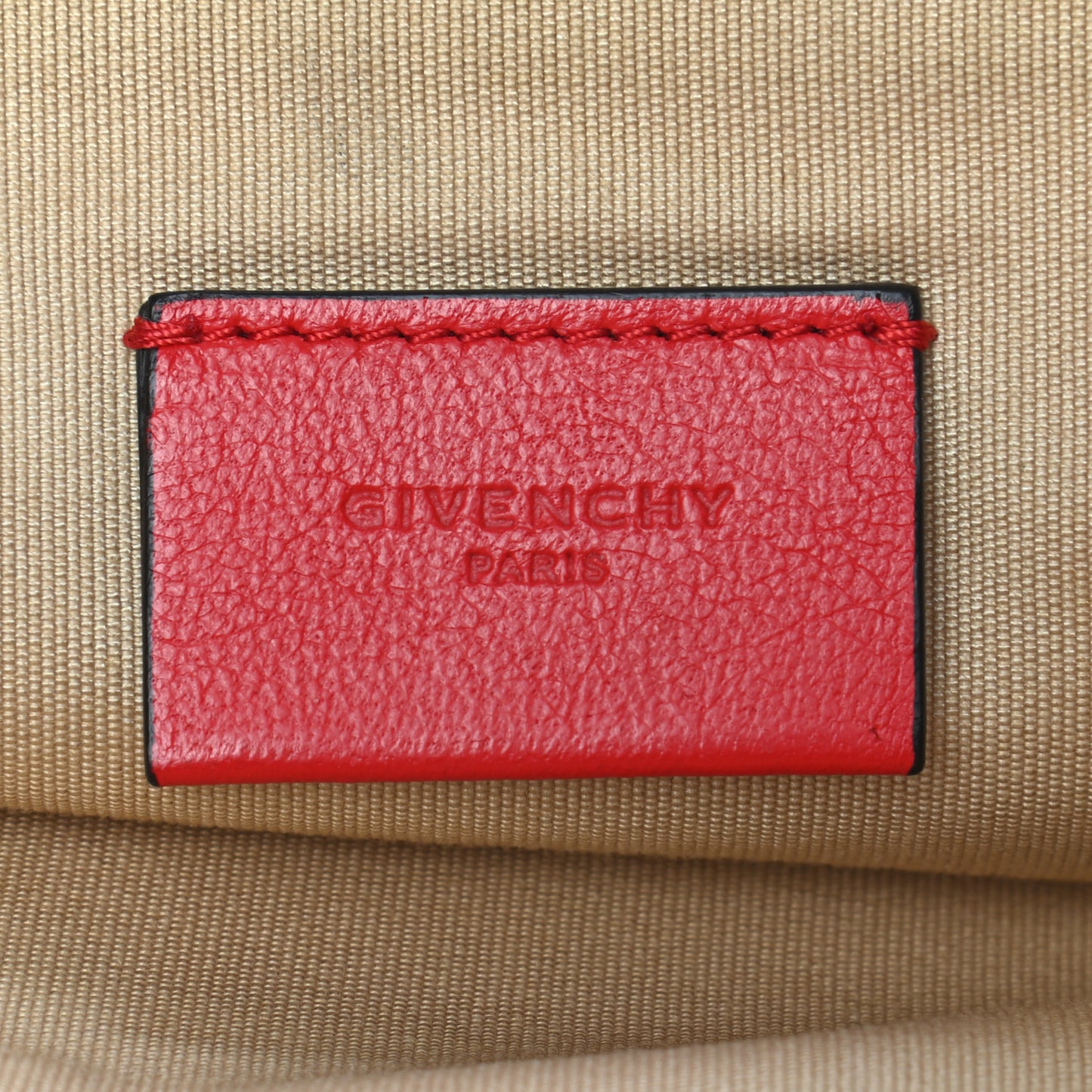 Lambskin Large Emblem Pouch Red