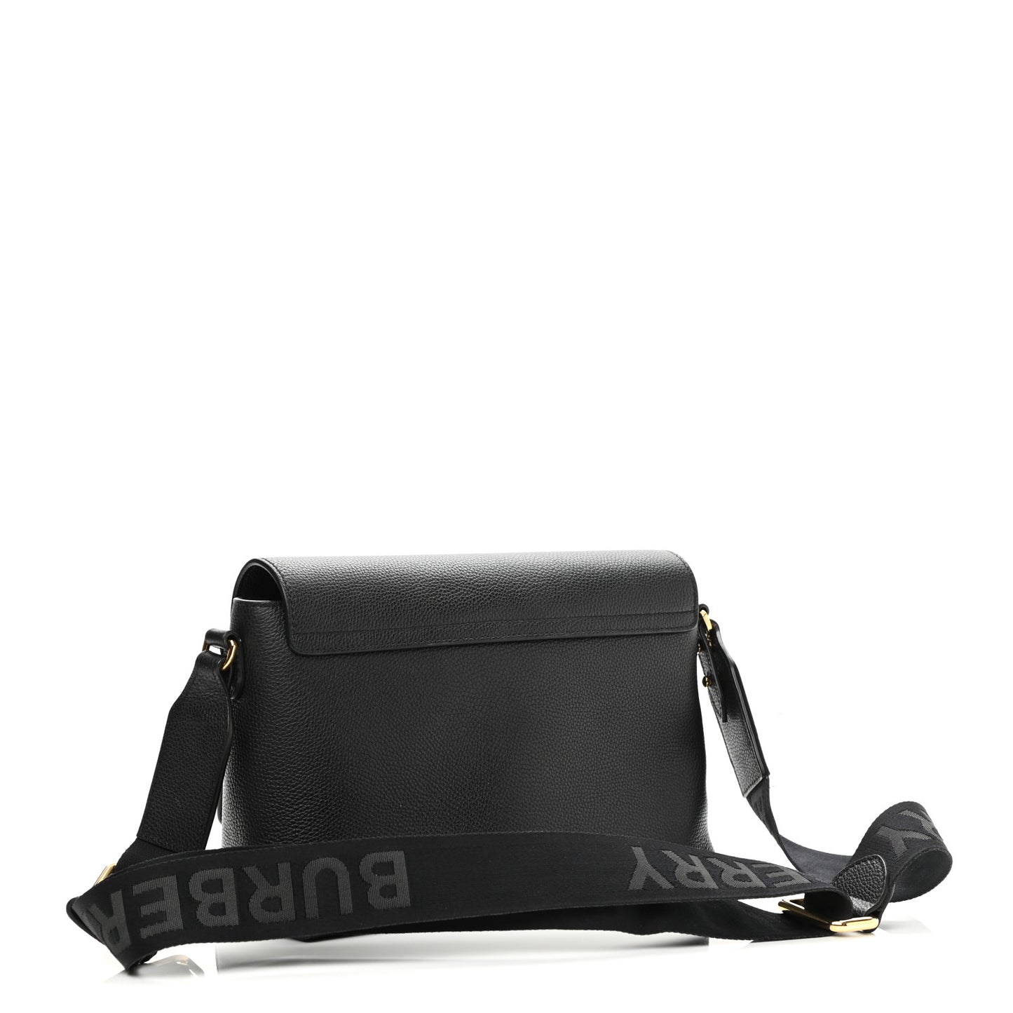 Grainy Calfskin Vintage Check Note Crossbody Bag Black