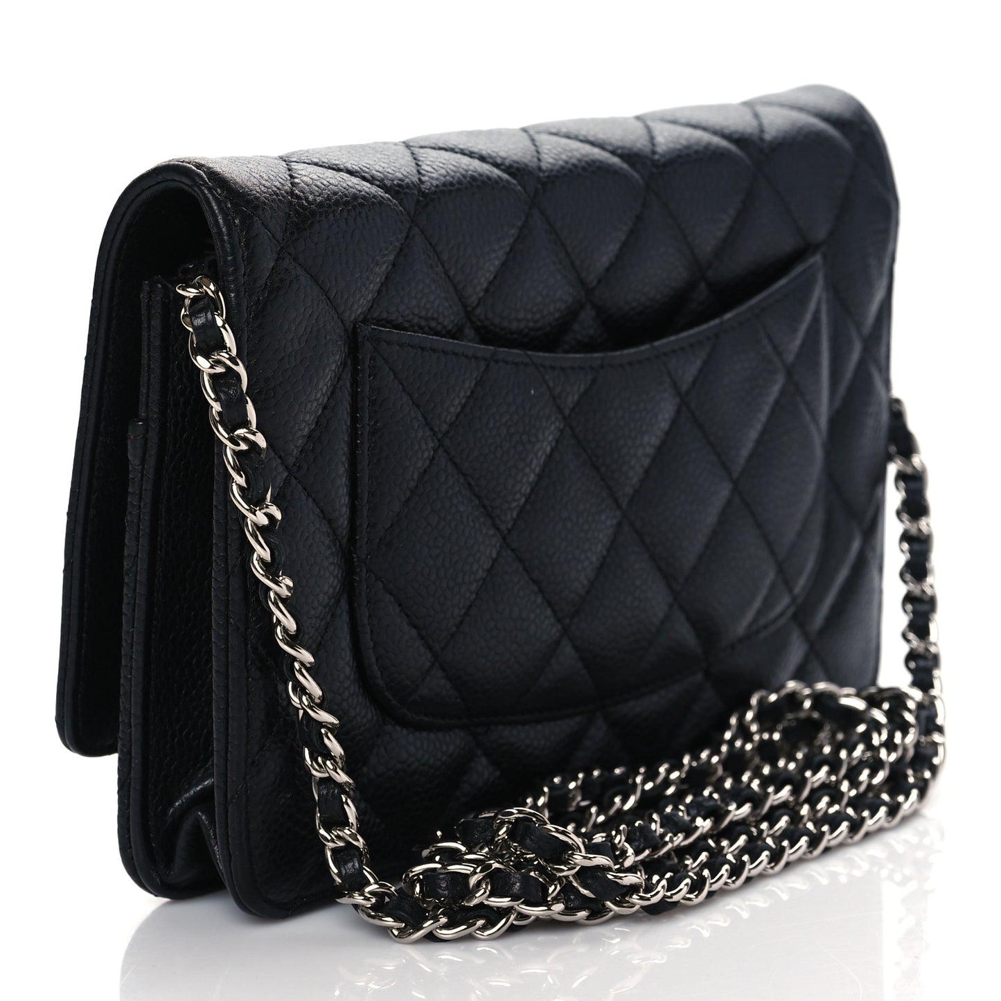 Caviar Quilted Wallet On Chain WOC Black