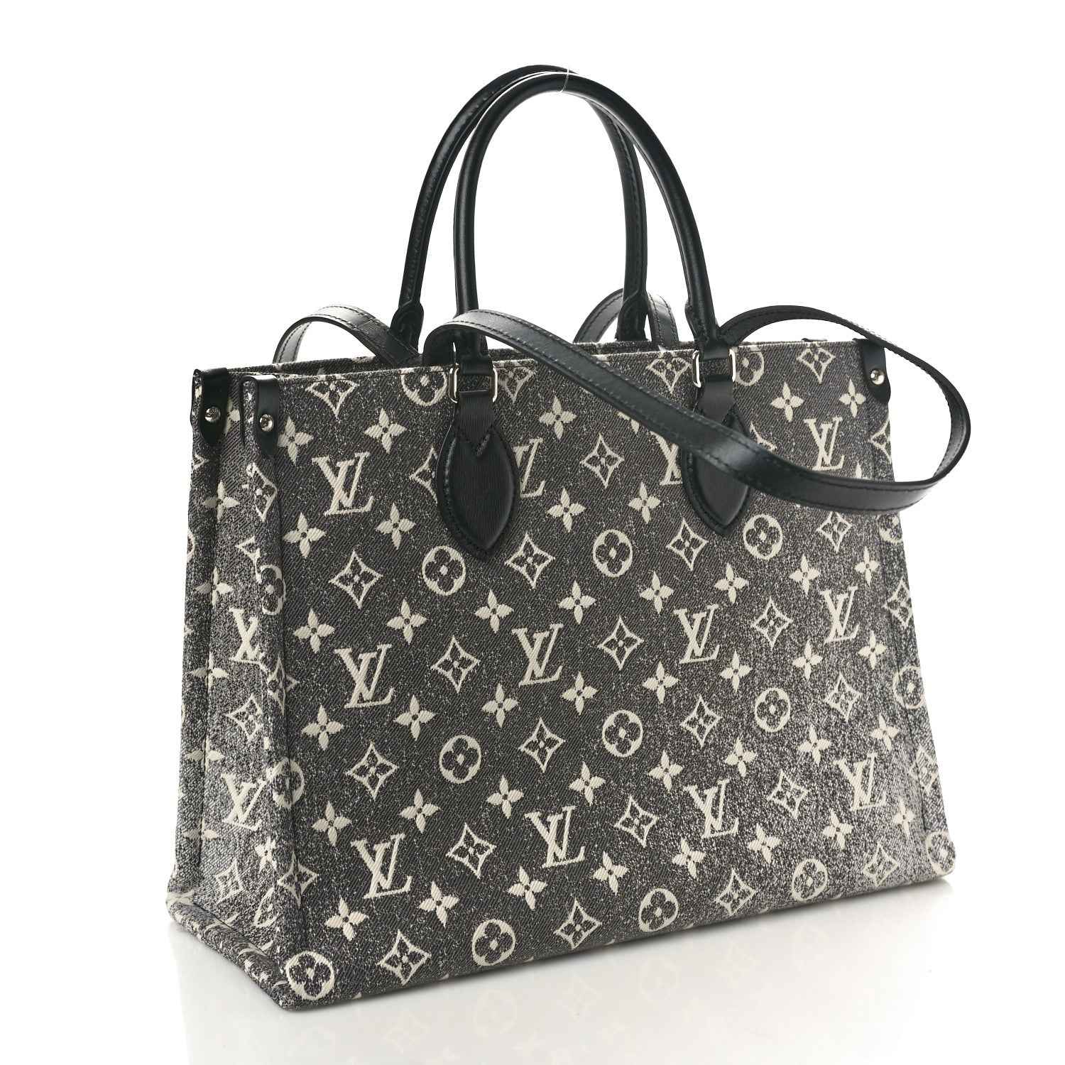 Louis Vuitton Monogram Jacquard Denim Onthego MM Black 3 of 9
