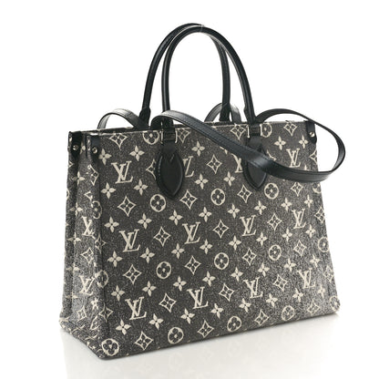 Louis Vuitton Monogram Jacquard Denim Onthego MM Black 3 of 9