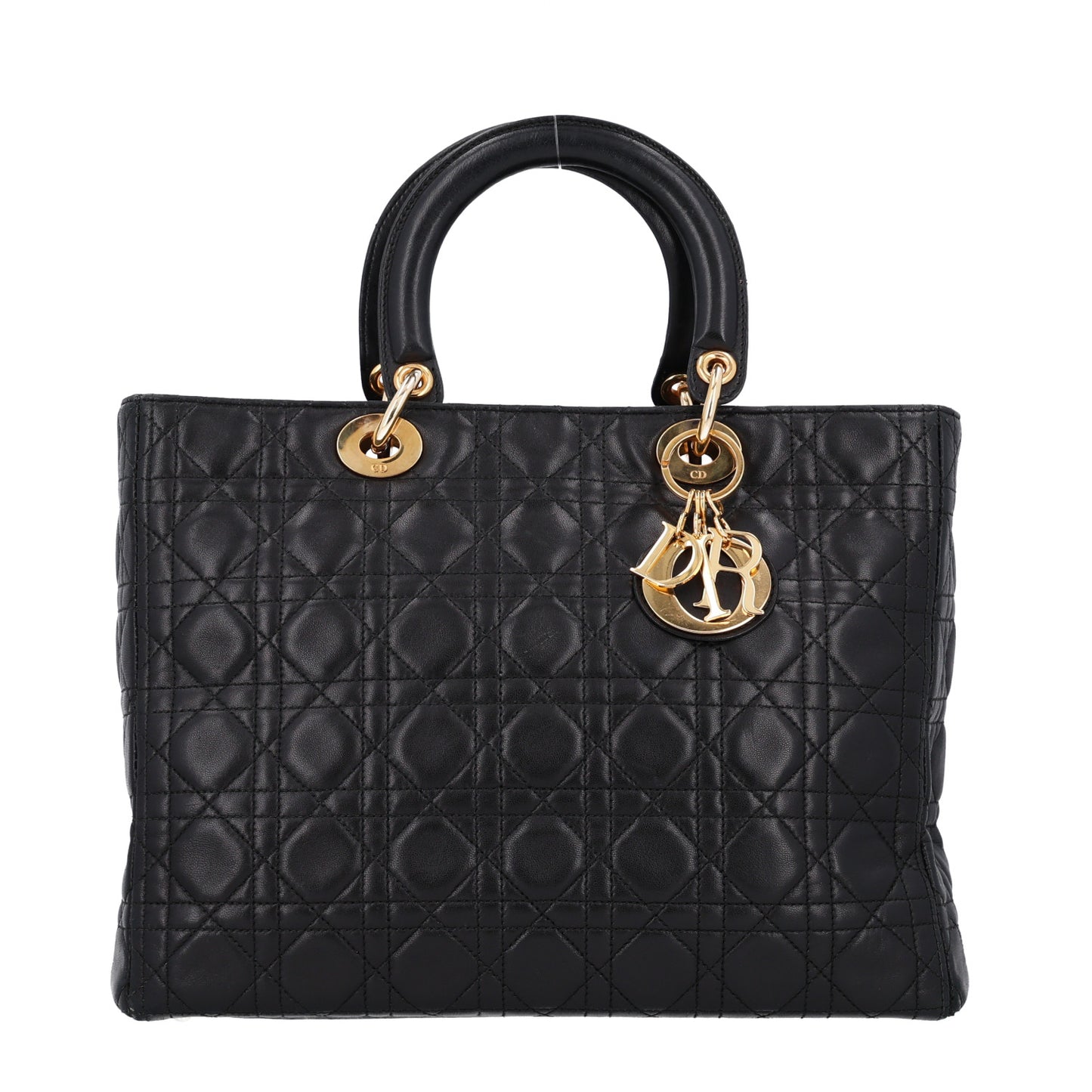 Lambskin Cannage Large Lady Dior Black