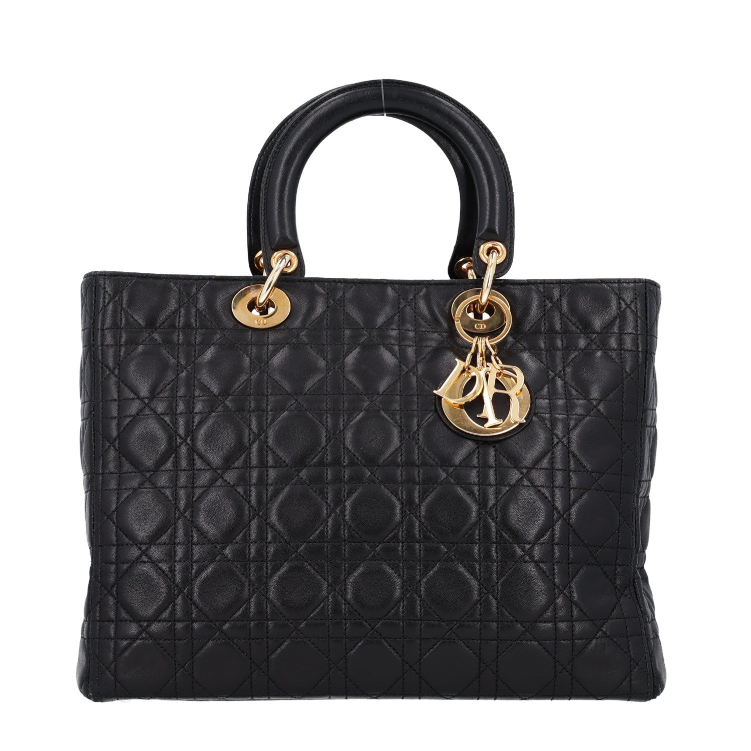 Christian Dior Lambskin Cannage Large Lady Dior Black 1 of 10