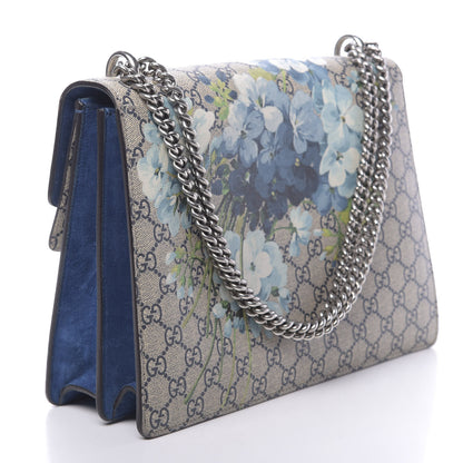 Gucci GG Supreme Monogram Blooms Medium Dionysus Shoulder Bag Beige Navy Vintage Blue 3 of 15