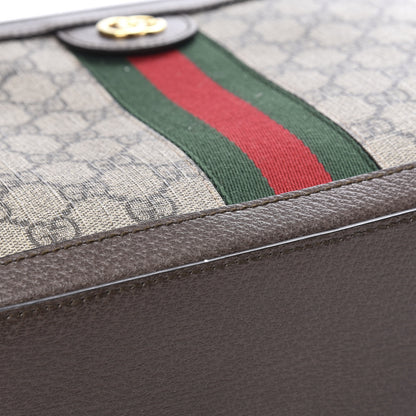Gucci GG Supreme Monogram Web Small Ophidia Top Handle Shoulder Bag Brown 8 of 10